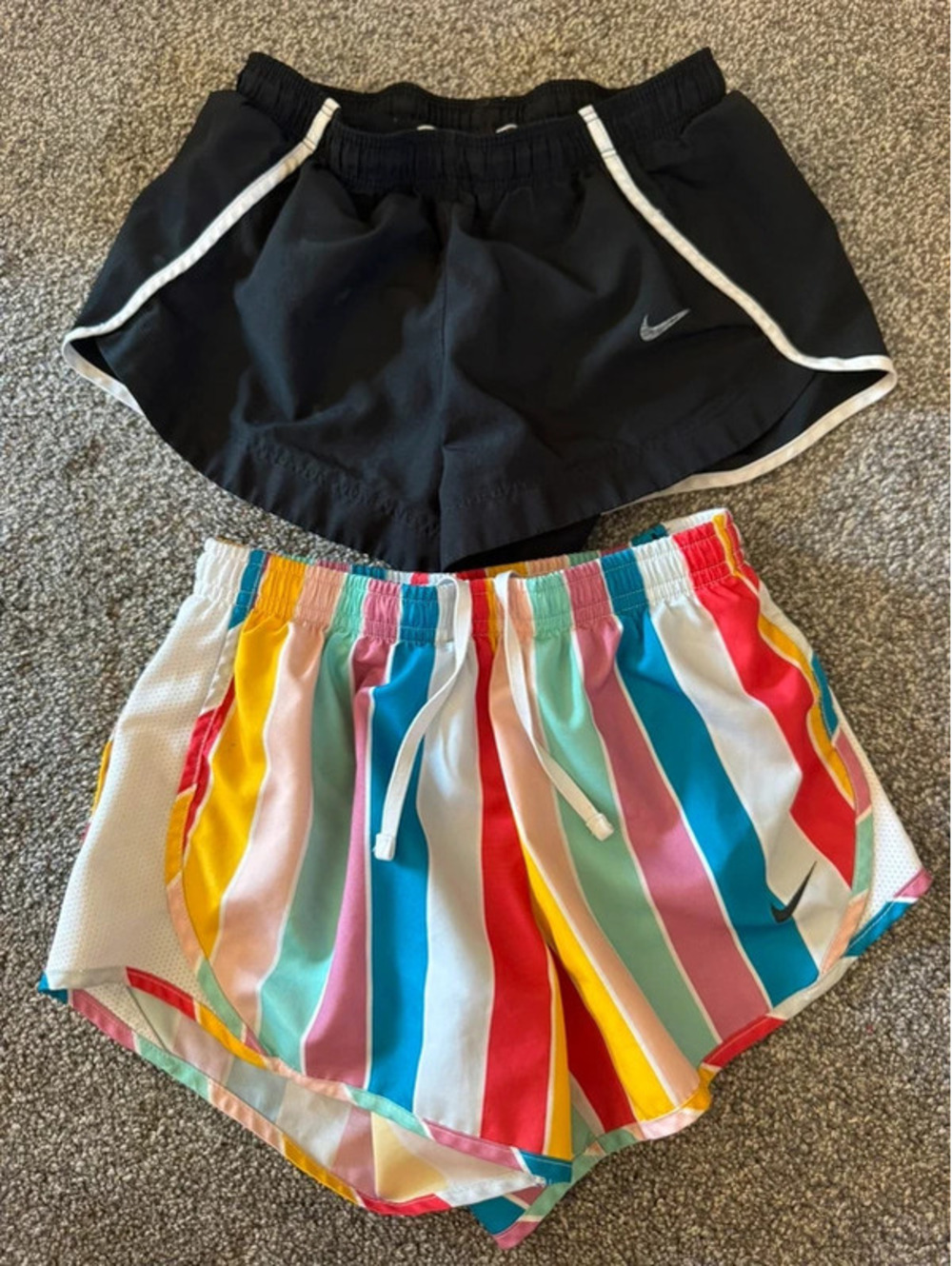Girl’s two pairs of Nike dri-fit lined athletic shorts size small